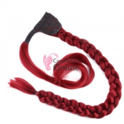 Extensie de par coada cu clema si arici impletita de 85cm cod AR0118 Roscat-Visiniu